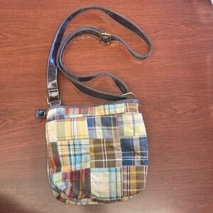 Purse, over the shoulder, brown plaid